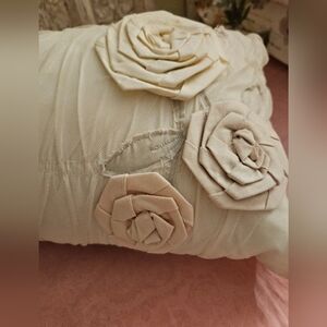Elegant Cream Floral Accent Pillows-